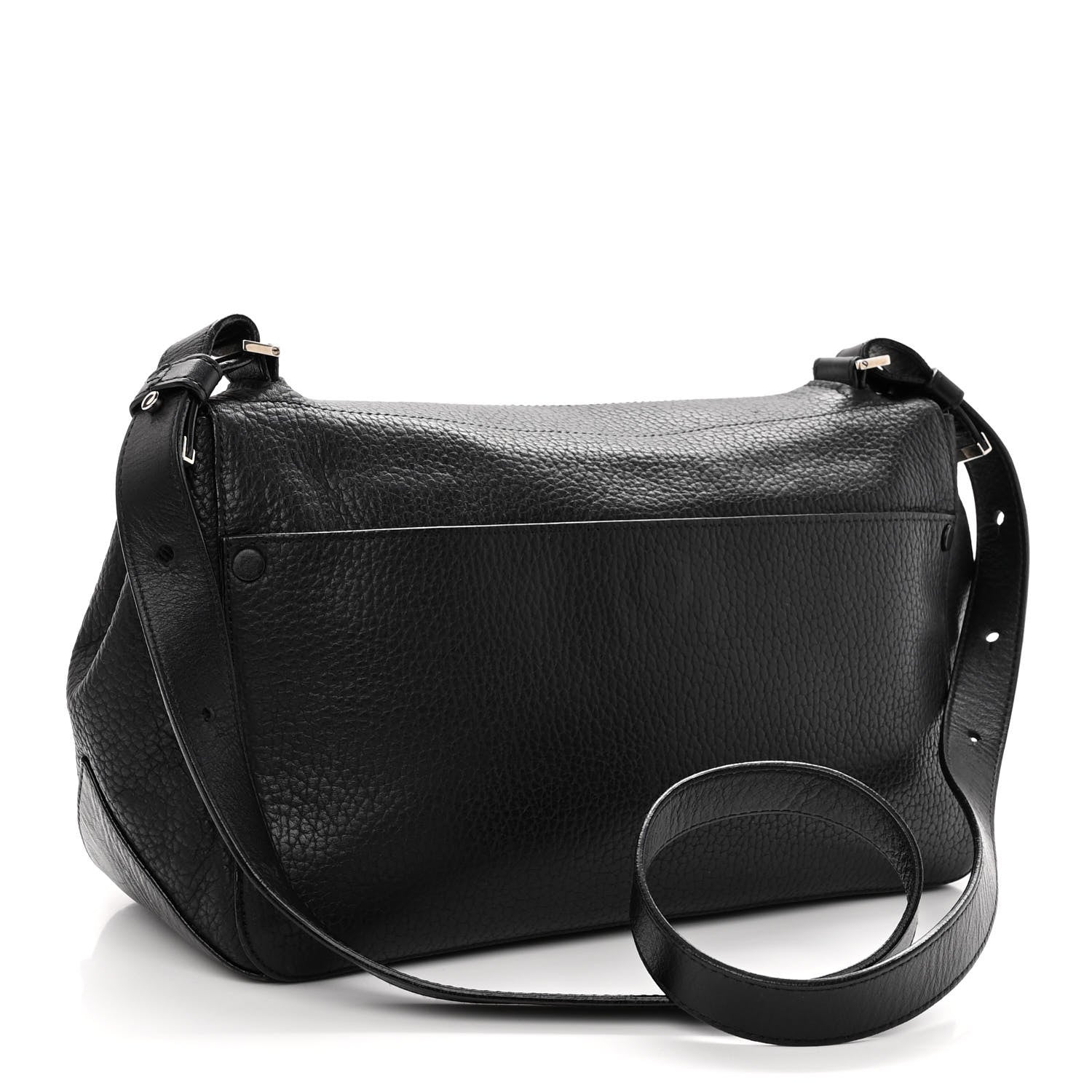 Proenza Schouler Pebbled Calfskin Double Sided PS Courier Bag Black 3 of 12