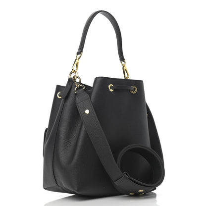 Louis Vuitton Calfskin Lockme Bucket MM Black 3 of 11