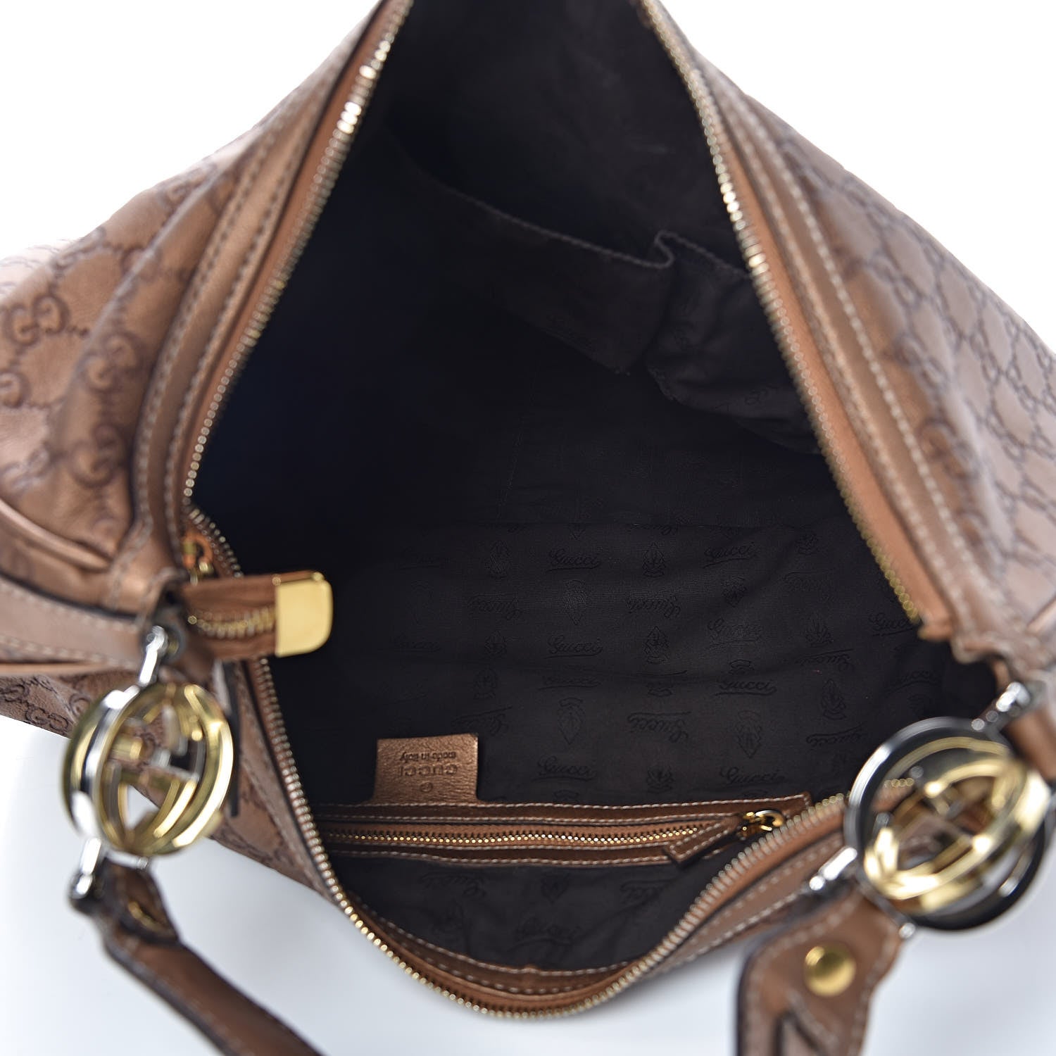 Gucci Metallic Guccissima Large GG Twins Hobo Bronze 5 of 12