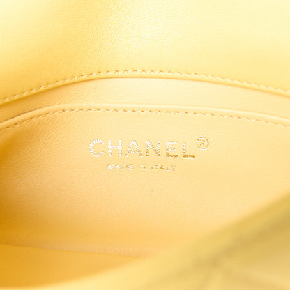 Chanel Shiny Lambskin Small Chain Is More Flap Yellow 6 of 10