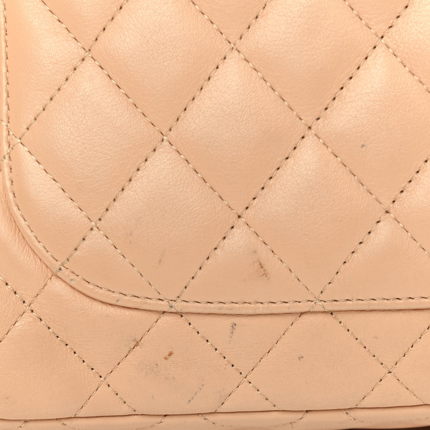 Calfskin Quilted Large Cambon Bowler Beige Black