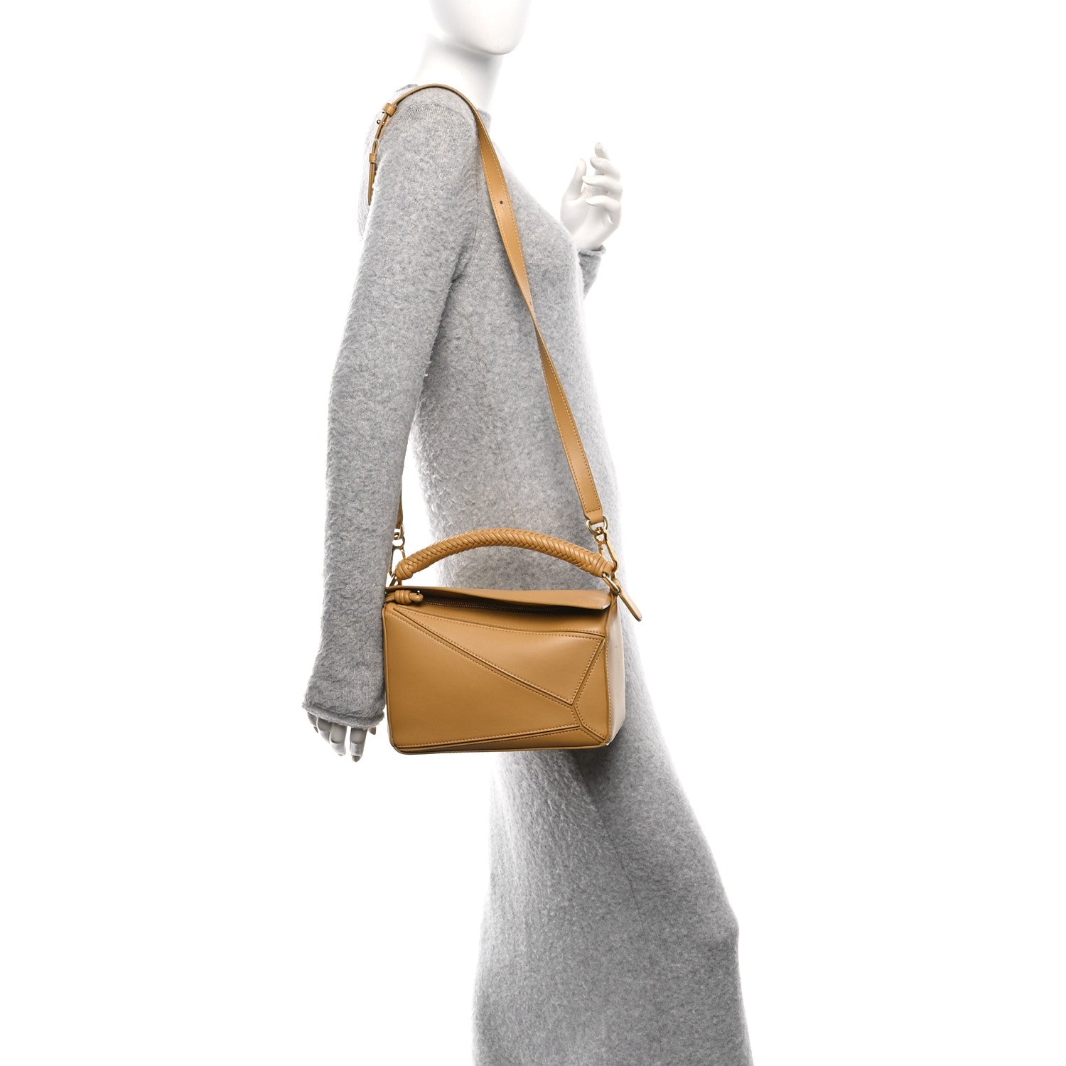 Loewe Calfskin Small Woven Puzzle Bag Sahara 1738807 – FASHIONPHILE