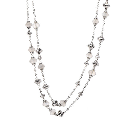John Hardy Sterling Silver Moonstone Bamboo Sautoir Station Necklace 1 of 4