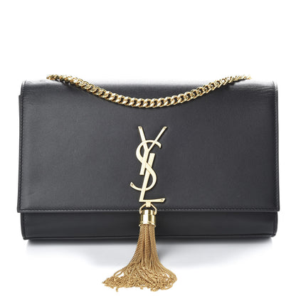 Saint Laurent Smooth Calfskin Medium Classic Monogram Kate Tassel Satchel Black 1 of 9