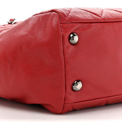 Chanel Caviar Quilted Large Cells Shopping Tote Red 10 of 17