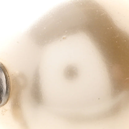 Chanel Crystal Pearl CC Drop Earrings Silver Pearly White 5 of 6