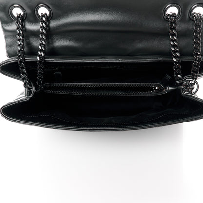 Saint Laurent Calfskin Y Quilted Monogram Monochrome Medium Loulou Chain Satchel Black 5 of 11