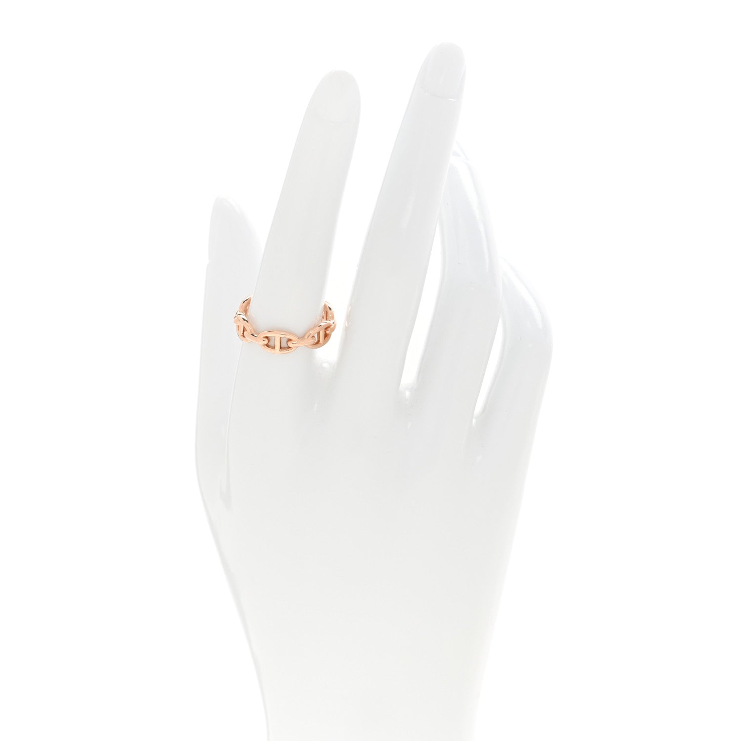 Hermes 18K Rose Gold PM Chaine d'Ancre Enchainee Ring 57 8 2 of 7
