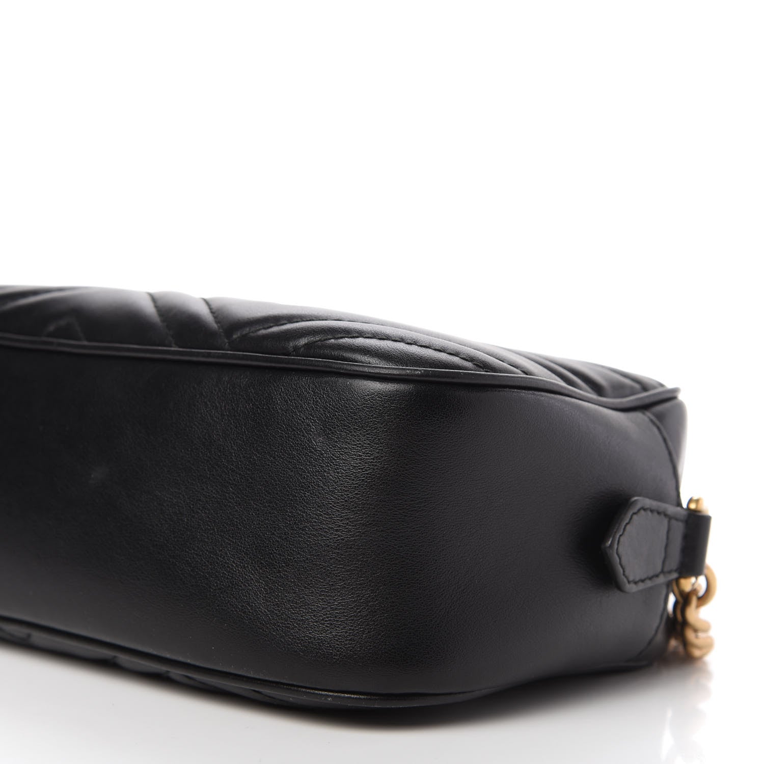 Gucci Calfskin Matelasse Small GG Marmont Chain Shoulder Bag Black 7 of 12