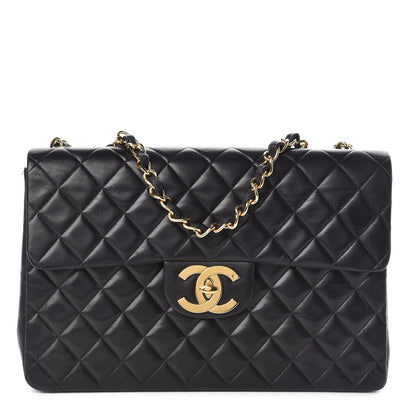 Chanel Lambskin Quilted XL Jumbo Single Flap Black 1 of 11