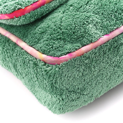 Chanel Mixed Fibers Quilted Large Flap Bag Green Pink 9 of 10