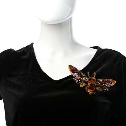 Gucci Crystal Chenille Moth Brooch 2 of 4