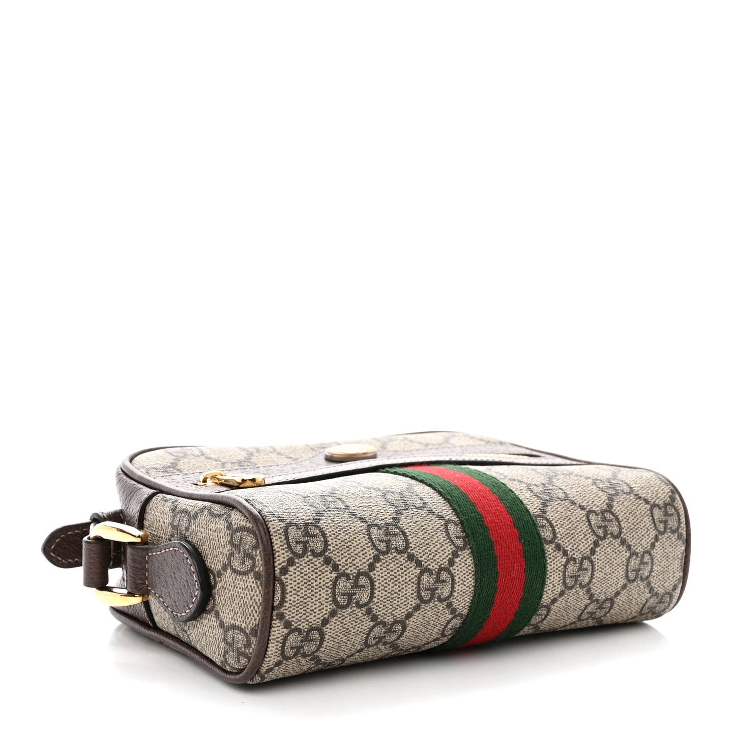 GG Supreme Monogram Web Mini Ophidia Shoulder Bag Brown