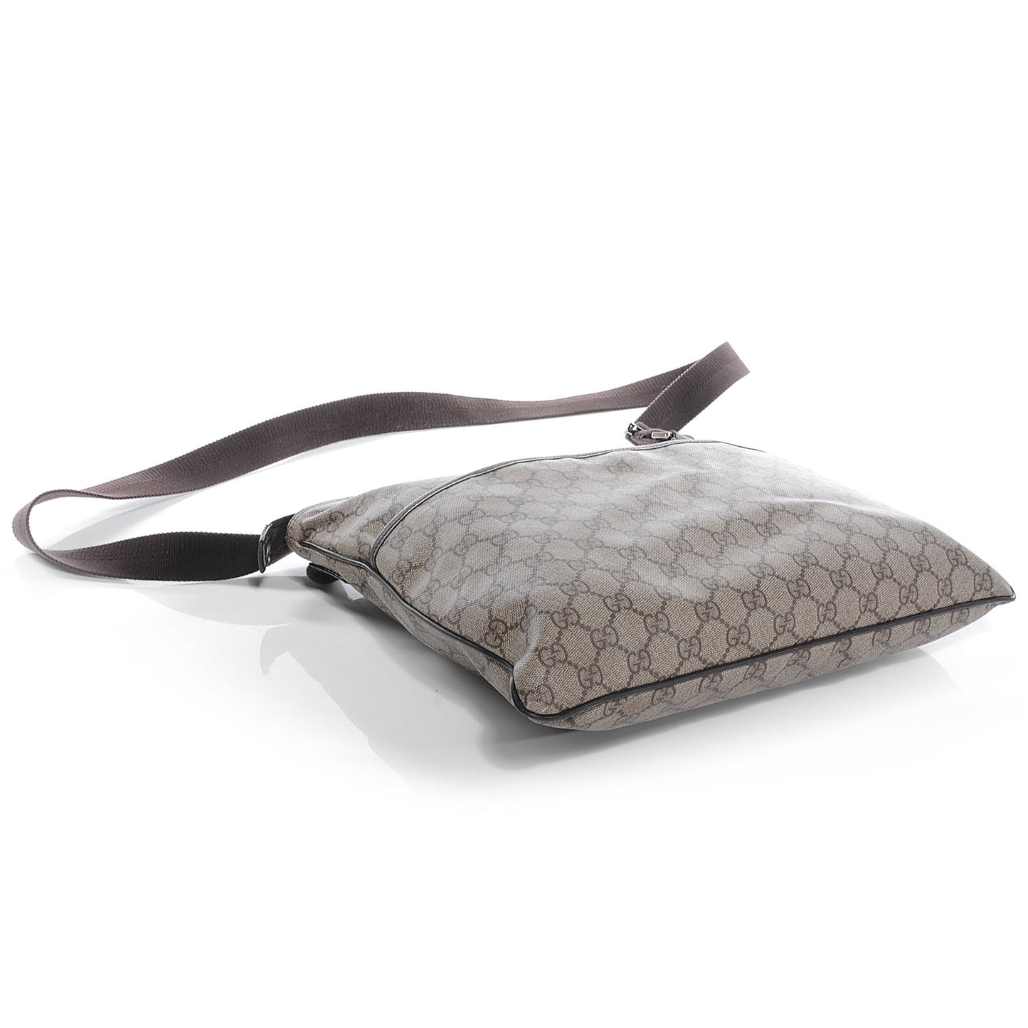 GG Plus Monogram Flat Messenger Ebony