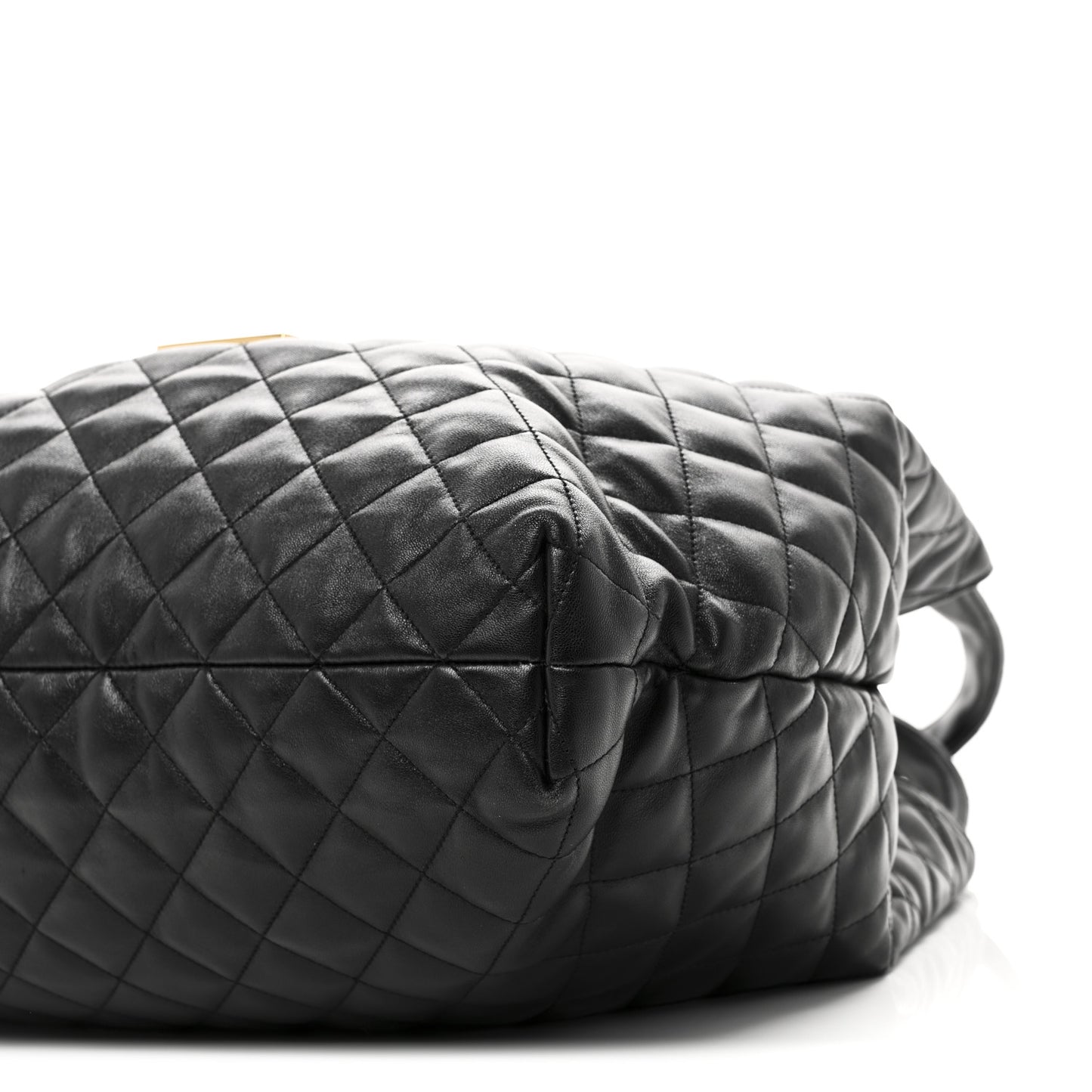 Lambskin Quilted Maxi Icare Shopping Tote Black