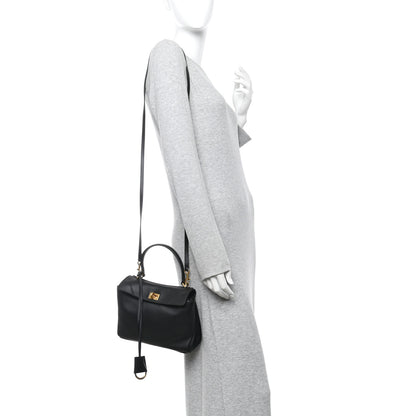 Balenciaga Natural Smooth Calfskin Mini Rodeo Top Handle Handbag Black 2 of 9