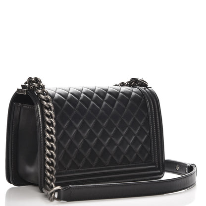 Chanel Lambskin Quilted Medium Boy Flap Black 3 of 9