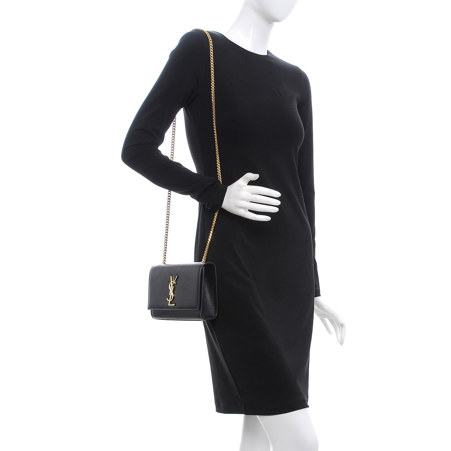 Grain De Poudre Small Monogram Kate Satchel Black