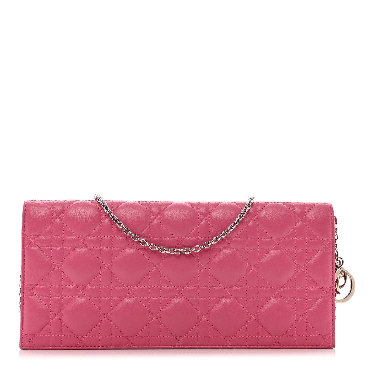 Christian Dior Lambskin Cannage Lady Dior Convertible Clutch Fuchsia 1 of 10