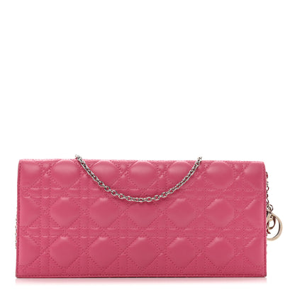 Christian Dior Lambskin Cannage Lady Dior Convertible Clutch Fuchsia 1 of 10