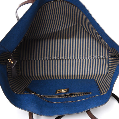 Fendi Zucca Spalmati Medium Roll Tote Tobacco Blue 4 of 15