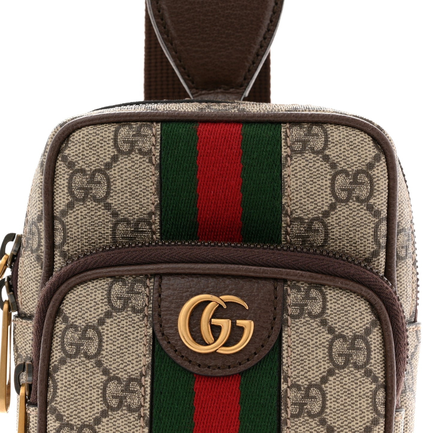 GG Supreme Monogram Web Mini Ophidia Messenger Brown