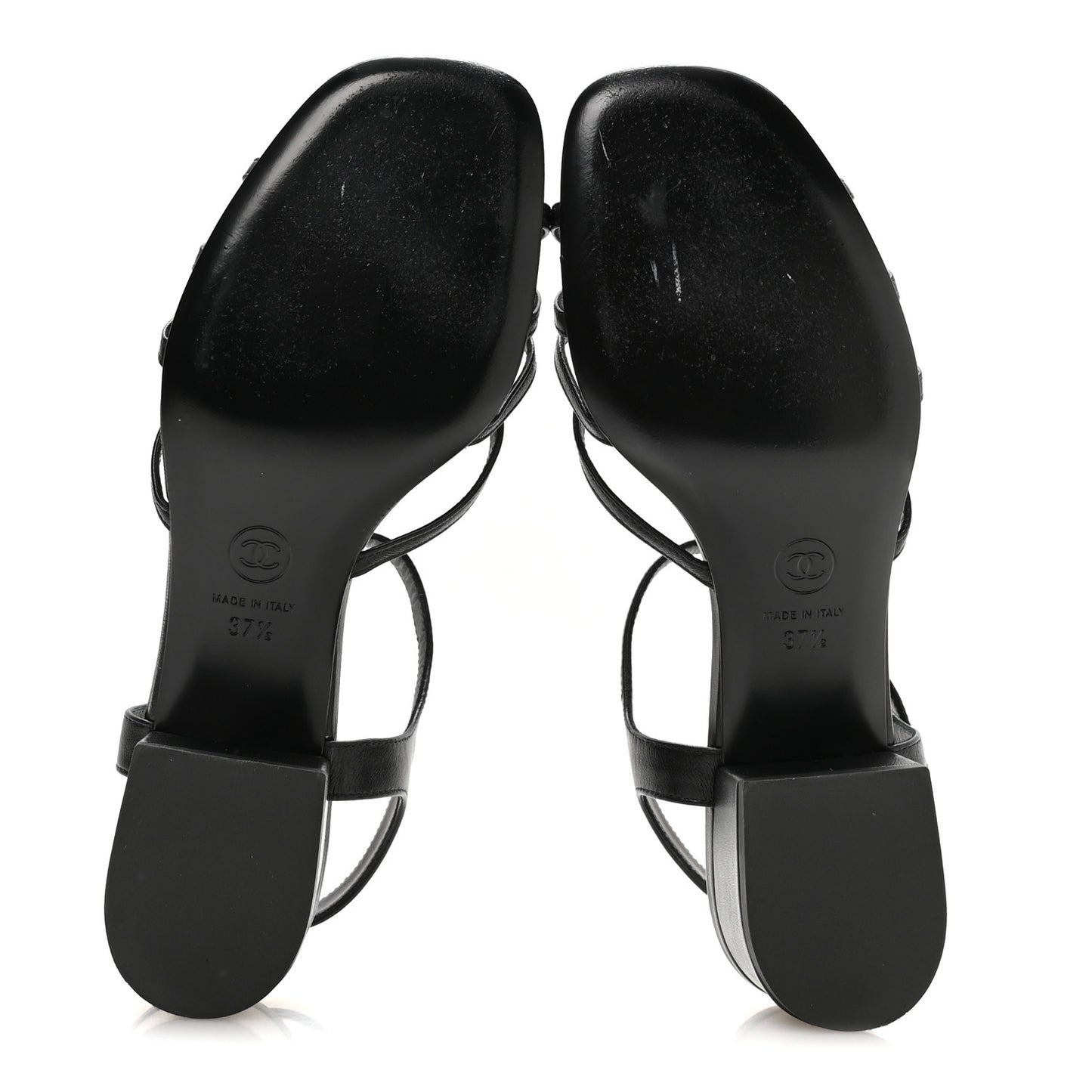 Lambskin Crystal CC Sandals 37.5 White