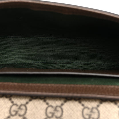 Gucci GG Supreme Monogram Textured Dollar Calfskin Small Ophidia Top Handle Shoulder Bag Beige Brown 5 of 10