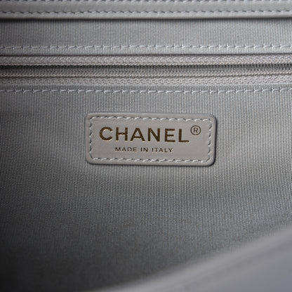 Chanel Calfskin Stitched Medium Shopping Tote Grey 6 of 12