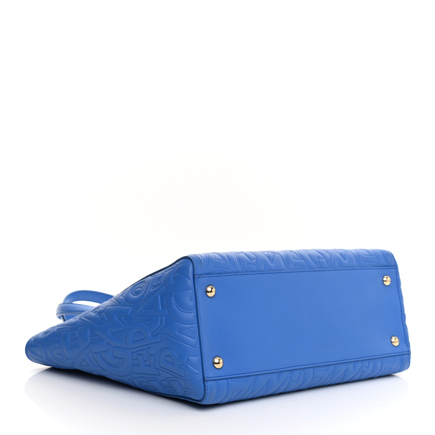 Lambskin Logo Embossed Bonnie Tote Turquoise