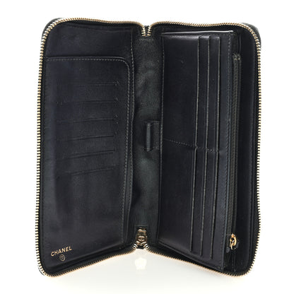 Chanel Iridescent Caviar Quilted Large Zip Around Organizer Wallet Black 5 of 7
