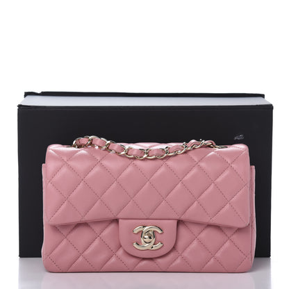 Chanel Lambskin Quilted Mini Rectangular Flap Pink 12 of 12