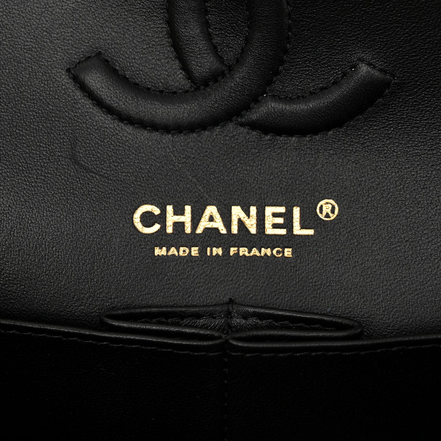Hammered Metallic Calfskin Quilted Small Double Flap Gold