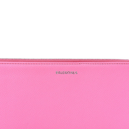 Balenciaga Calfskin Logo Large Zip Pouch Acid Pink 7 of 7