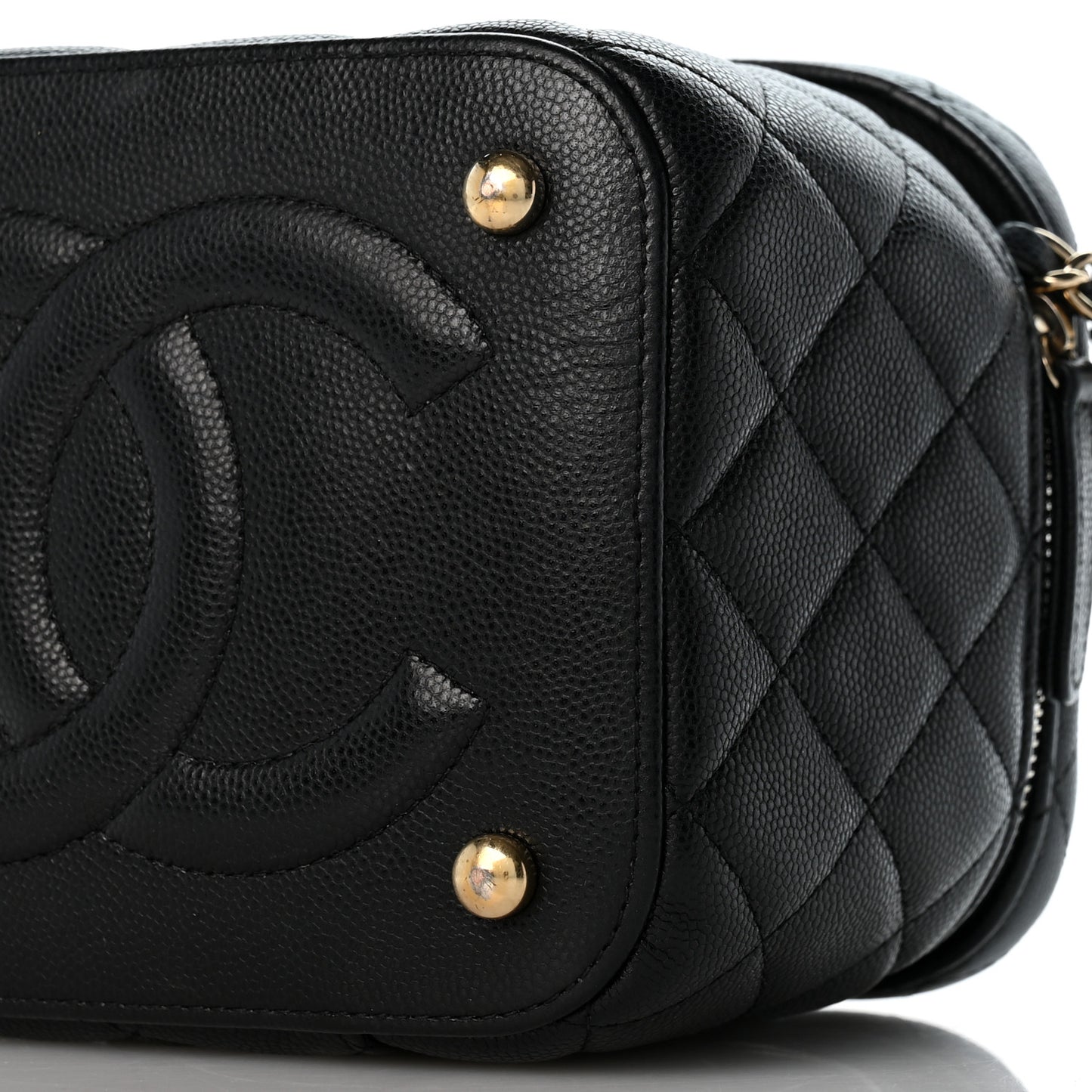 Caviar Quilted Small CC Vanity Case Black