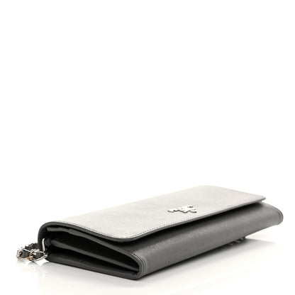 Prada Saffiano Metal Oro Chain Wallet Marmo 4 of 11