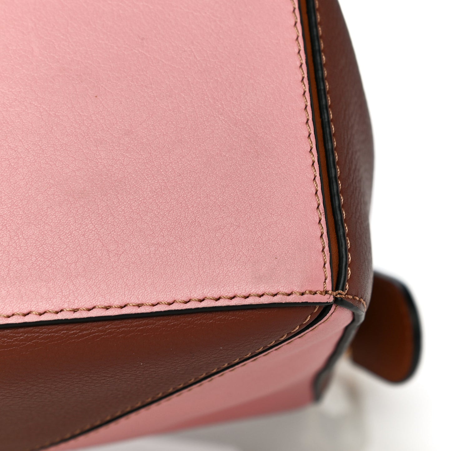 Calfskin Small Puzzle Bag Tan Medium Pink