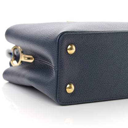 Louis Vuitton Taurillon Resin Capucines Murano MM Midnight Blue 8 of 13