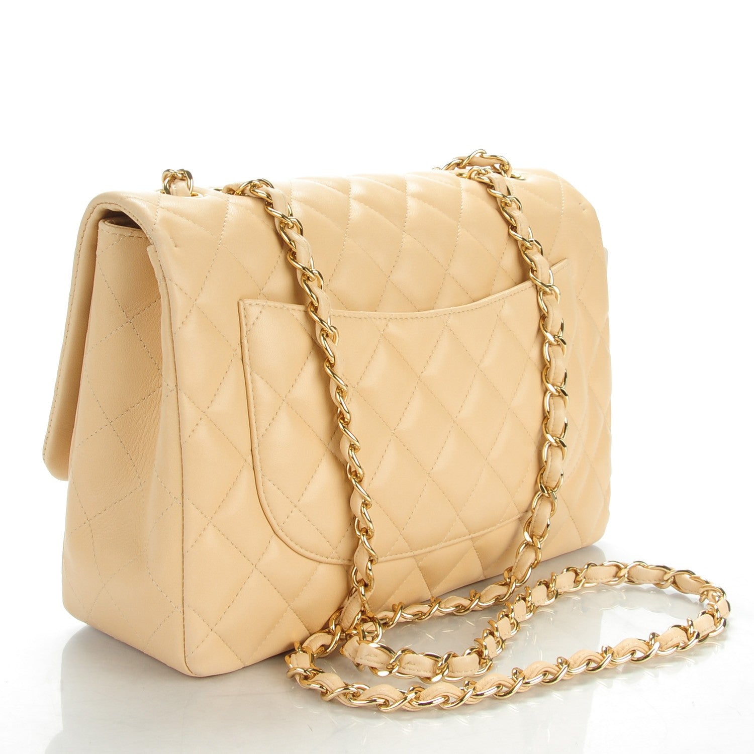 Chanel Lambskin Quilted Jumbo Single Flap Beige Clair 3 of 8