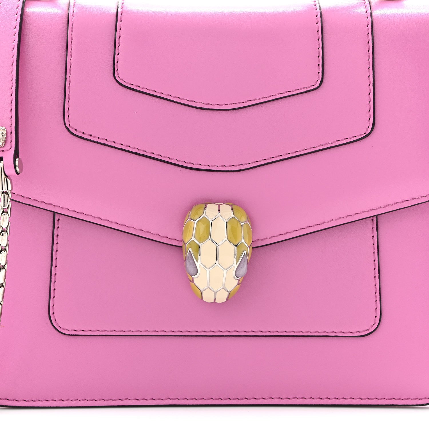 Bulgari Calfskin Serpenti Forever Top Handle Pink 8 of 12