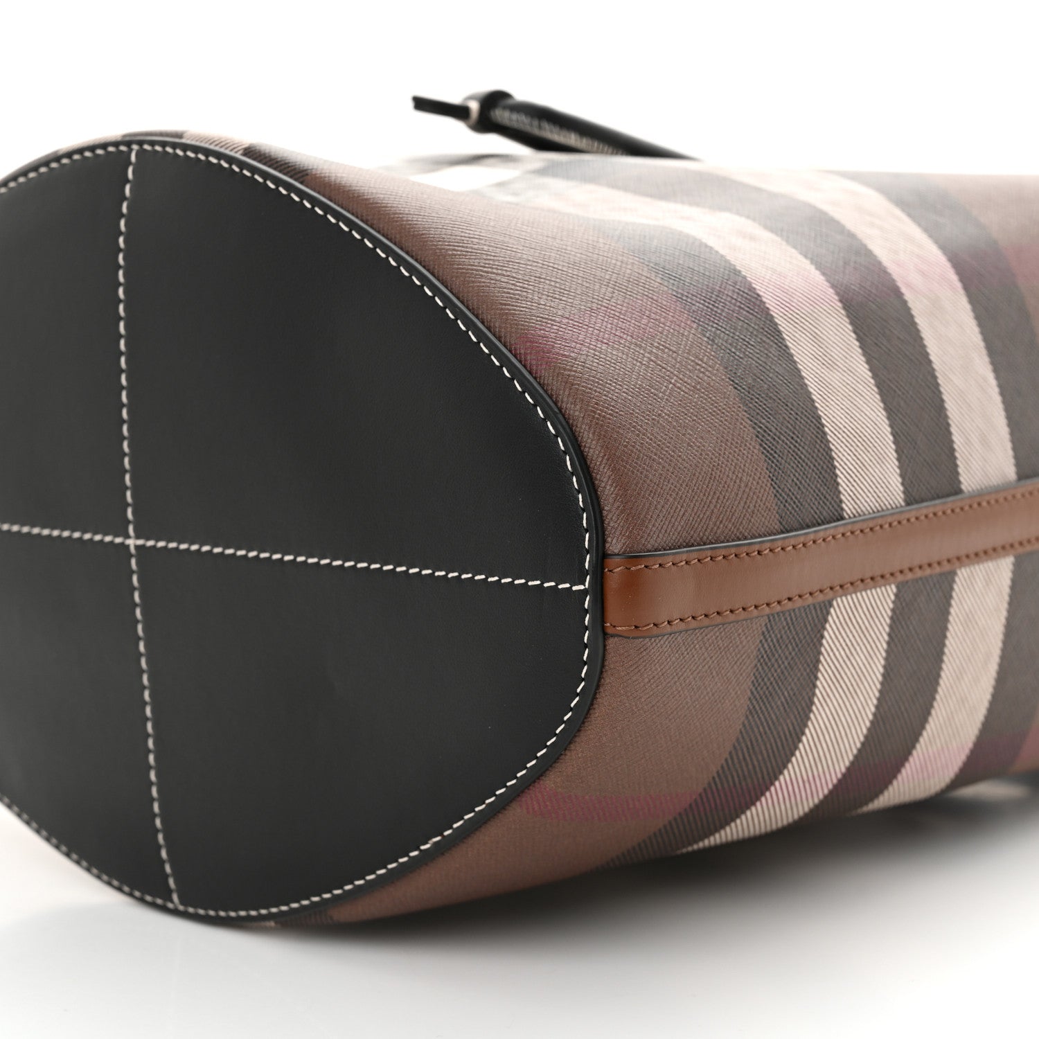Burberry Giant Check Calfskin TB Bucket Bag Dark Birch 10 of 10
