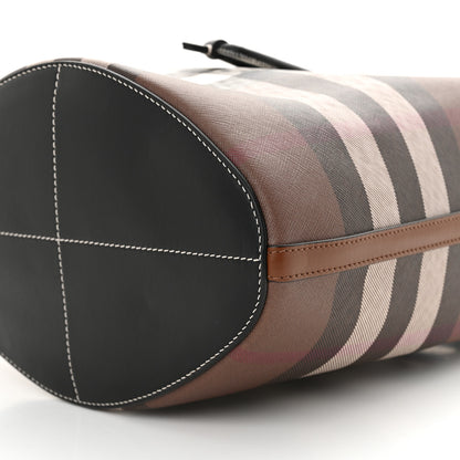 Burberry Giant Check Calfskin TB Bucket Bag Dark Birch 10 of 10