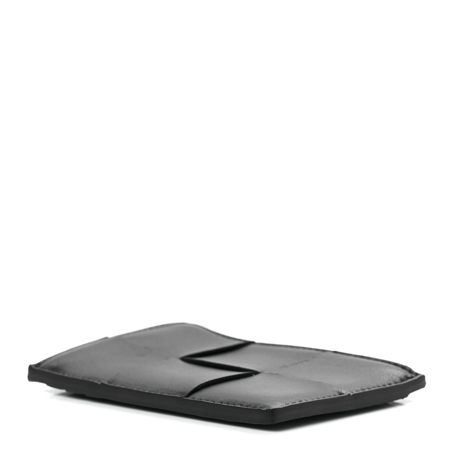 Nappa Maxi Intrecciato Zipped Card Case Black