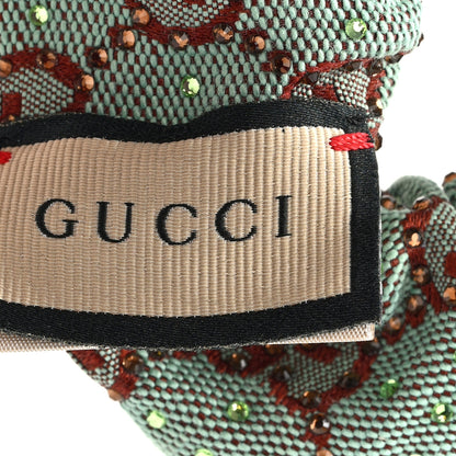 Gucci GG Canvas Crystal Monogram Scrunchie Hair Tie Bluette Red 4 of 4