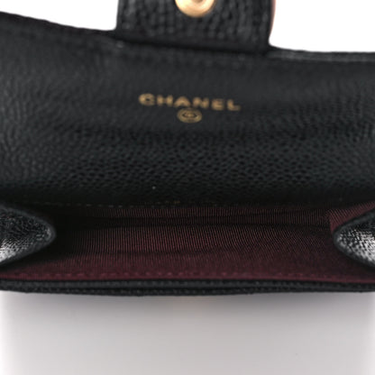 Chanel Caviar Quilted Flap Card Holder Wallet Black 9 of 16