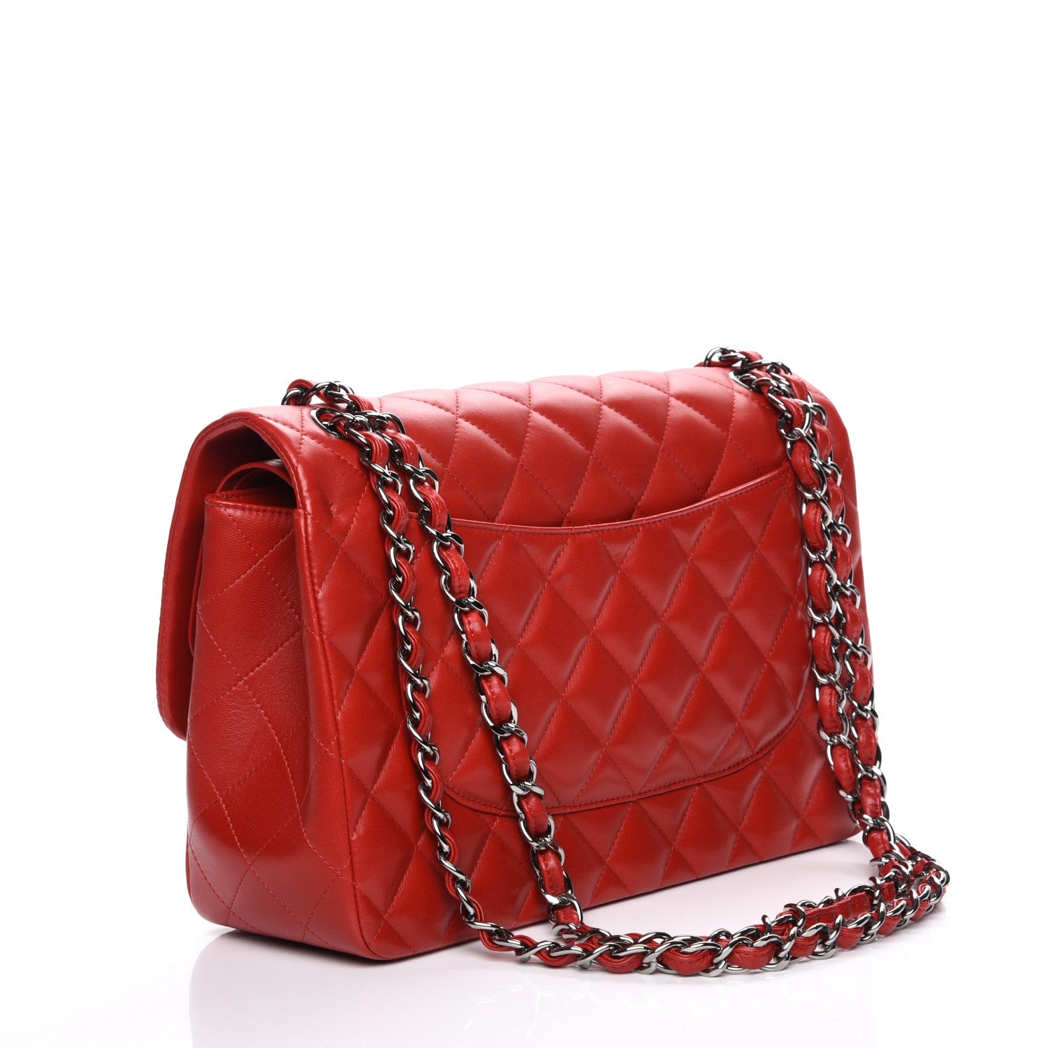 Chanel Lambskin Quilted Jumbo Double Flap Red 3 of 8