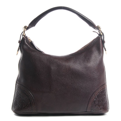Gucci Leather Guccissima Medium Signoria Hobo Dark Brown 1 of 8