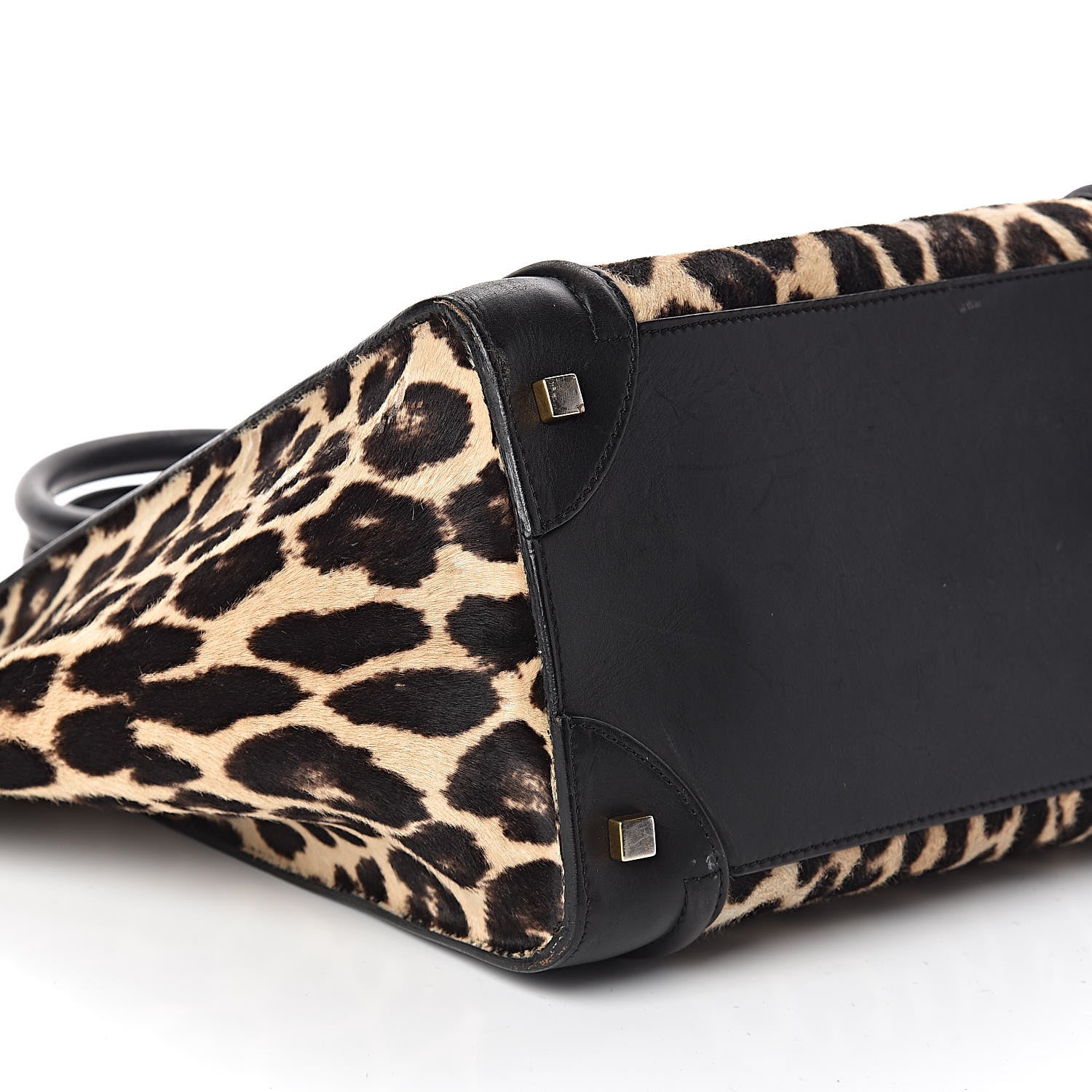 Celine Leopard Pony Hair Mini Luggage Brown 8 of 10