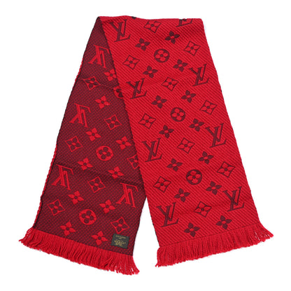Louis Vuitton Wool Silk Logomania Scarf Rubis 2 of 3