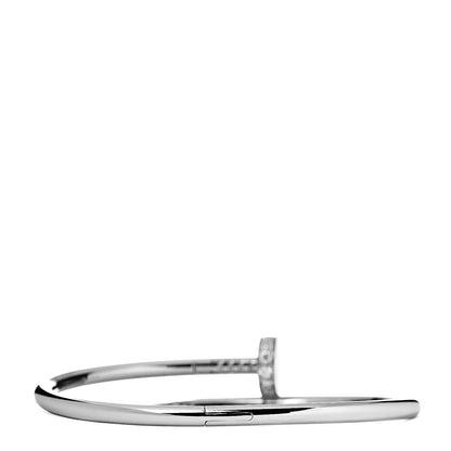 Cartier 18K White Gold Diamond Juste Un Clou Bracelet 17 3 of 4
